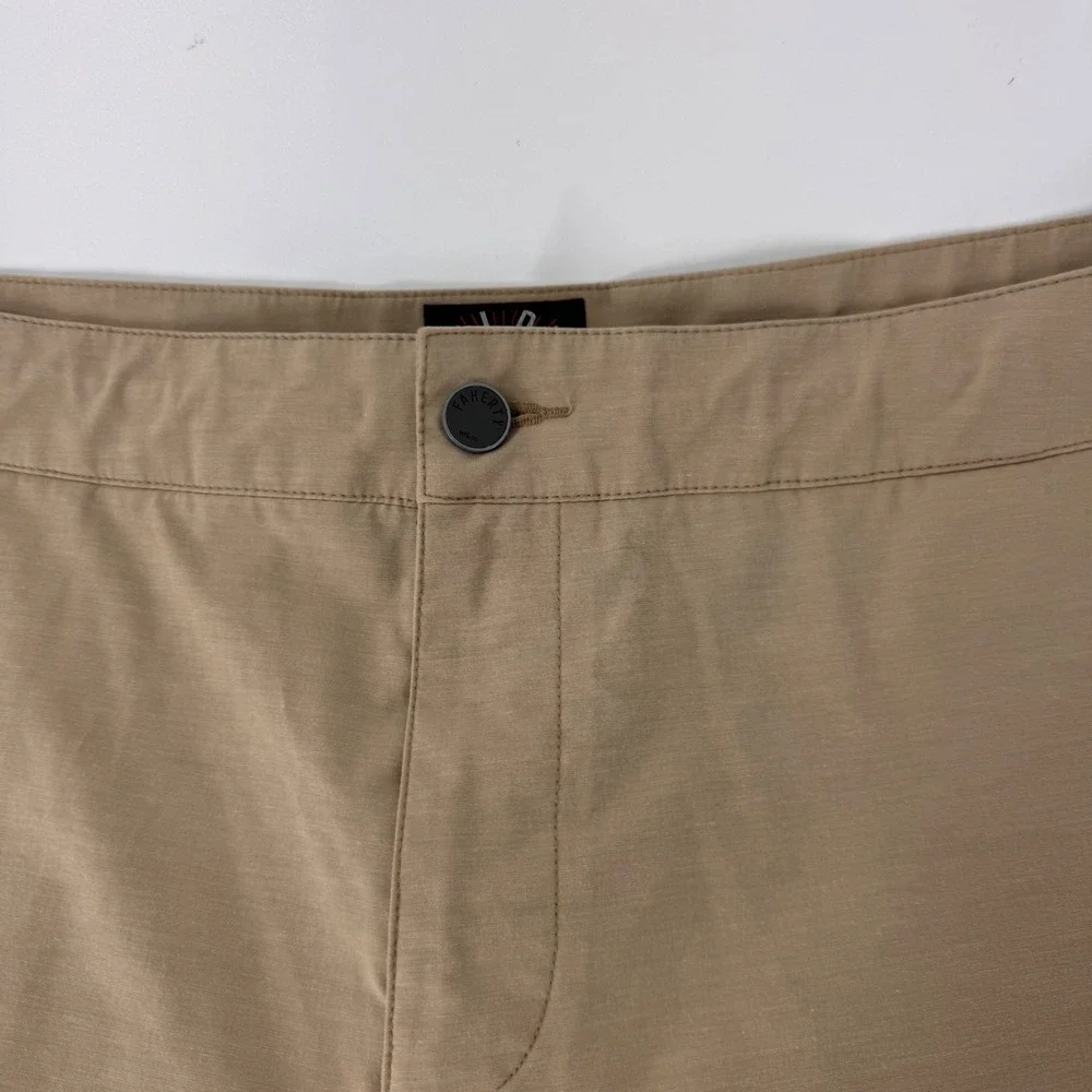 Faherty All Day Shorts Mens 38 Khaki Tan Stretch Hybrid Board Shorts 5